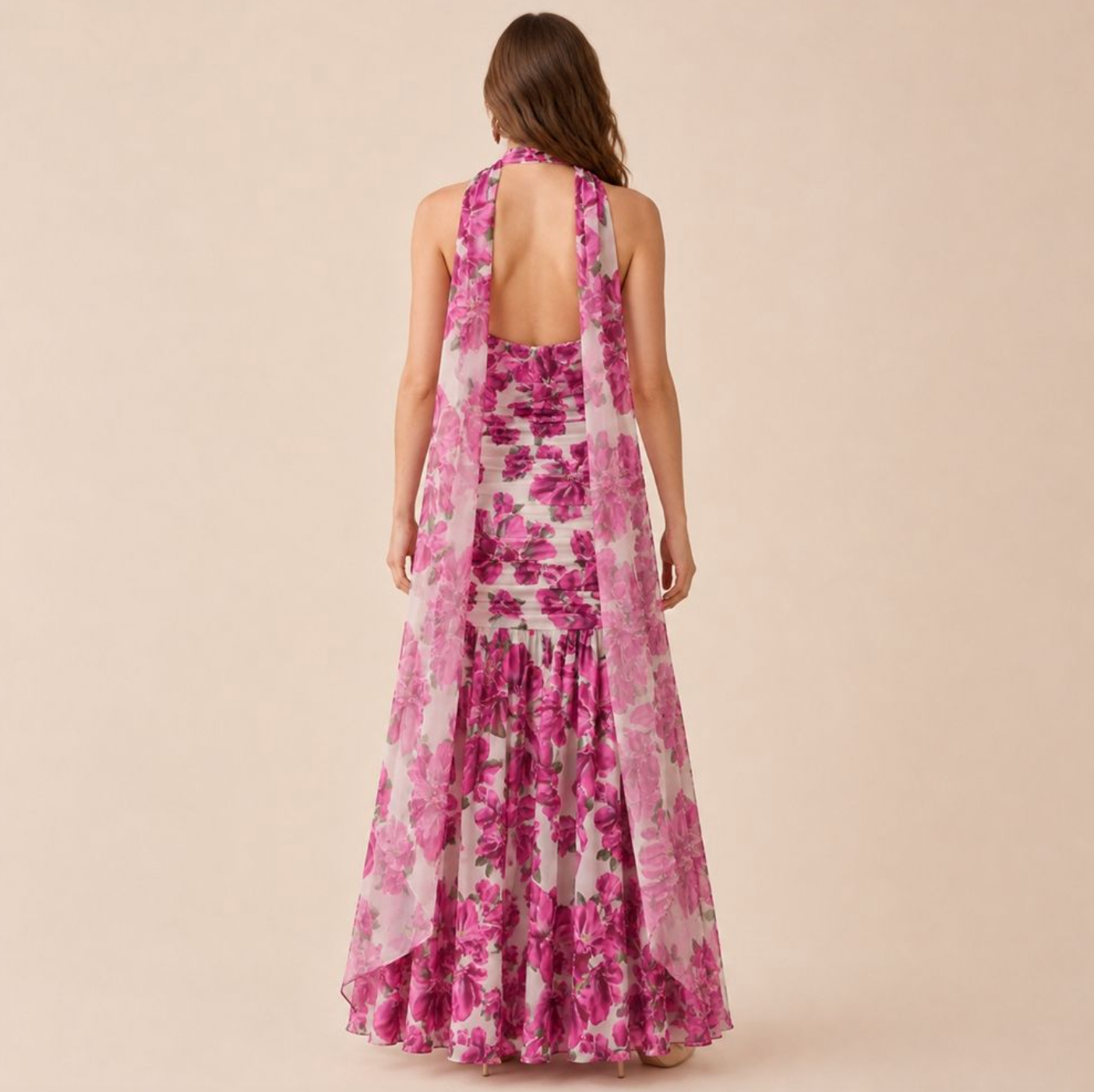 Floral Halter Neck Dress
