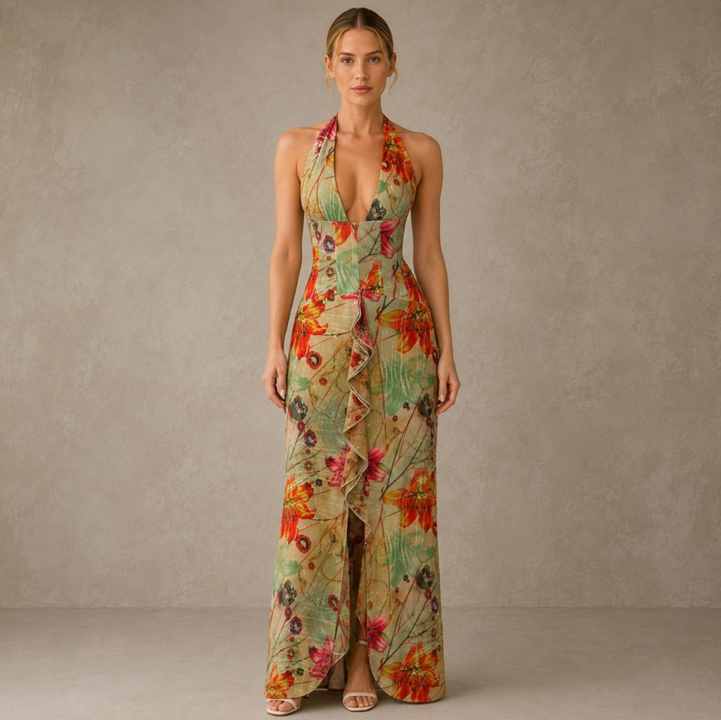 Elegant Halter Neck Women's Dress