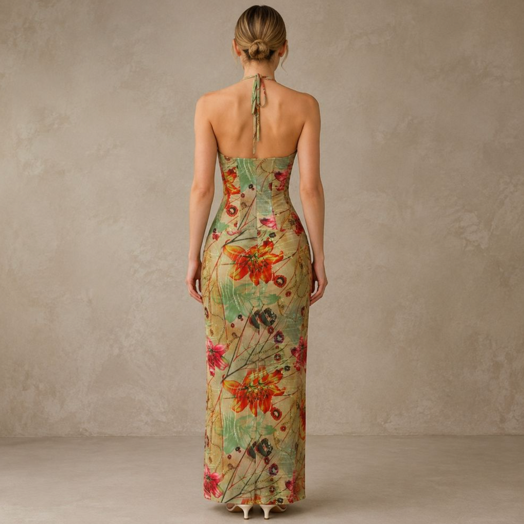 Elegant Halter Neck Women's Dress
