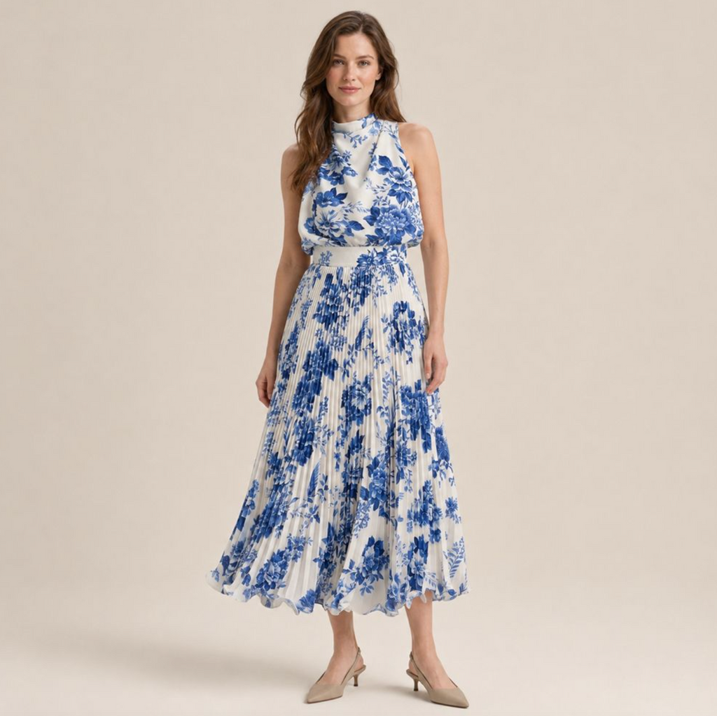 Floral Halter Chiffon Summer Dress