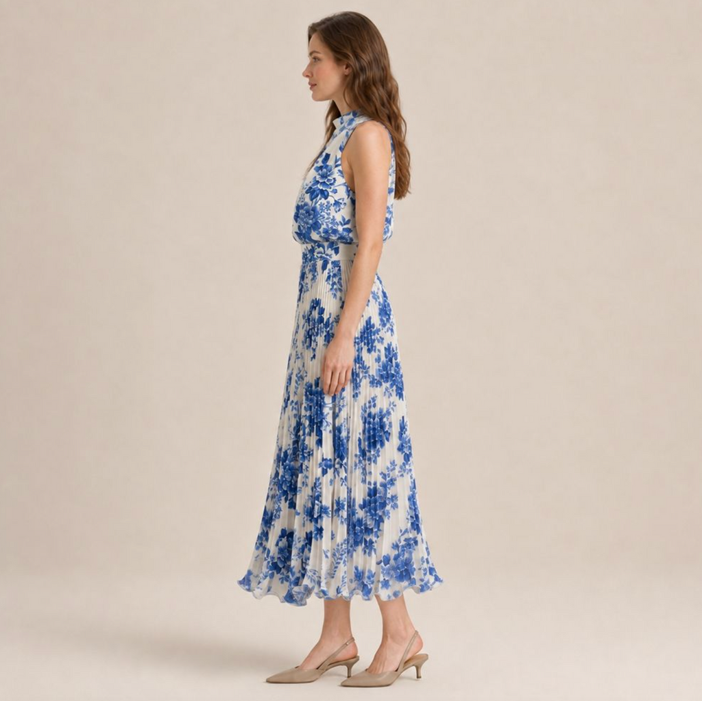 Floral Halter Chiffon Summer Dress