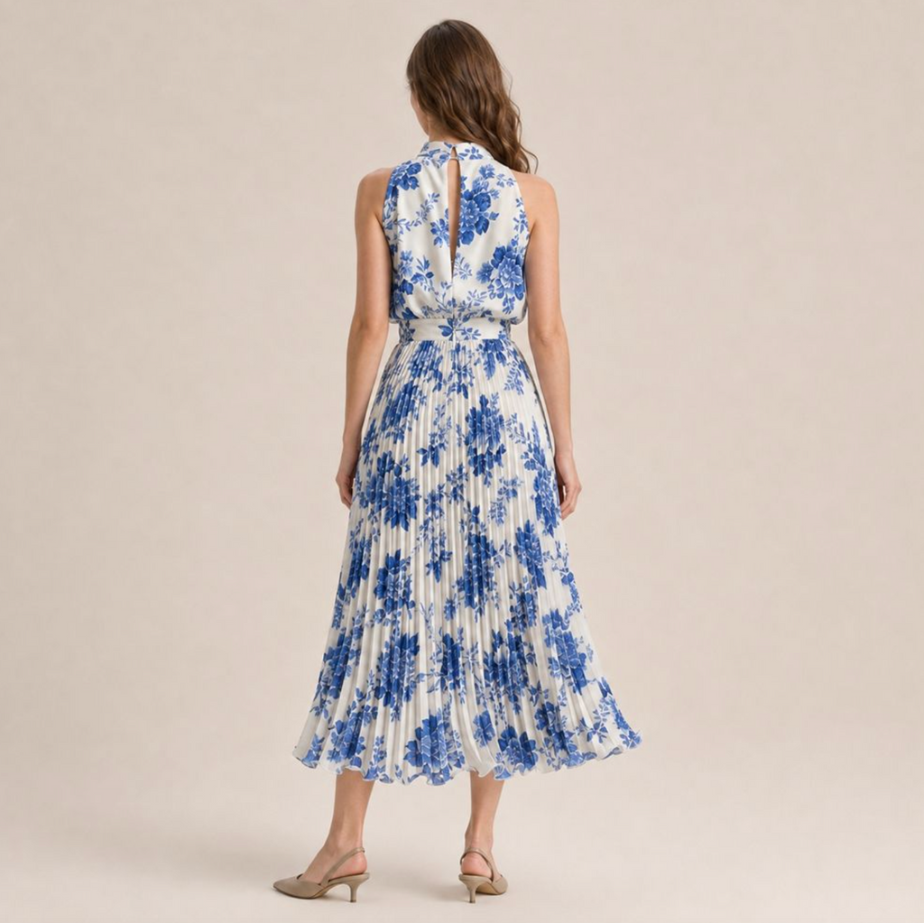Floral Halter Chiffon Summer Dress