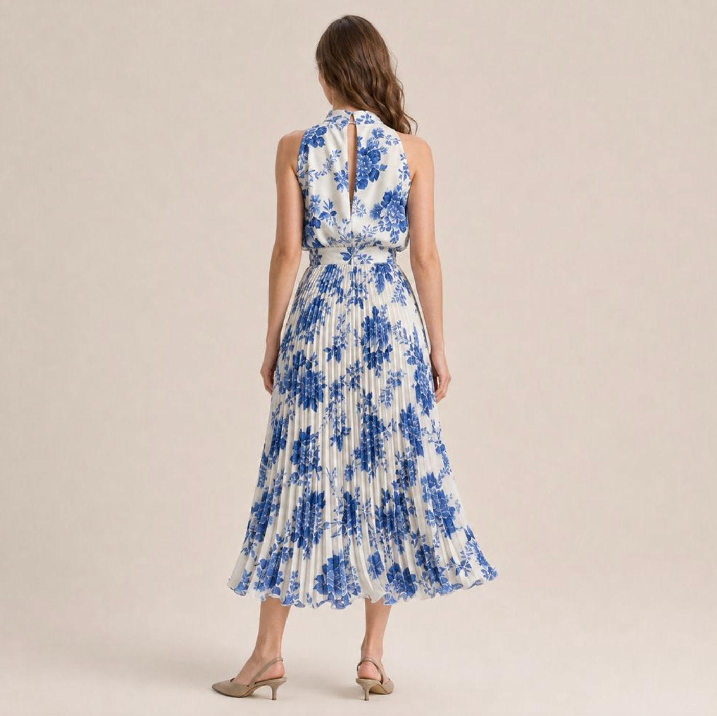 Floral Halter Chiffon Summer Dress